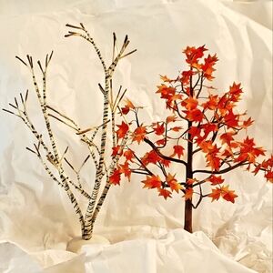 DEPARTMENT 56 - Village Accessory - Winter Birch & Maple Trees - Set of 2 - VTG